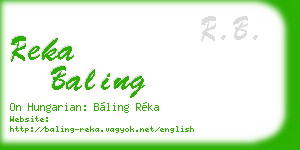 reka baling business card