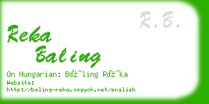 reka baling business card
